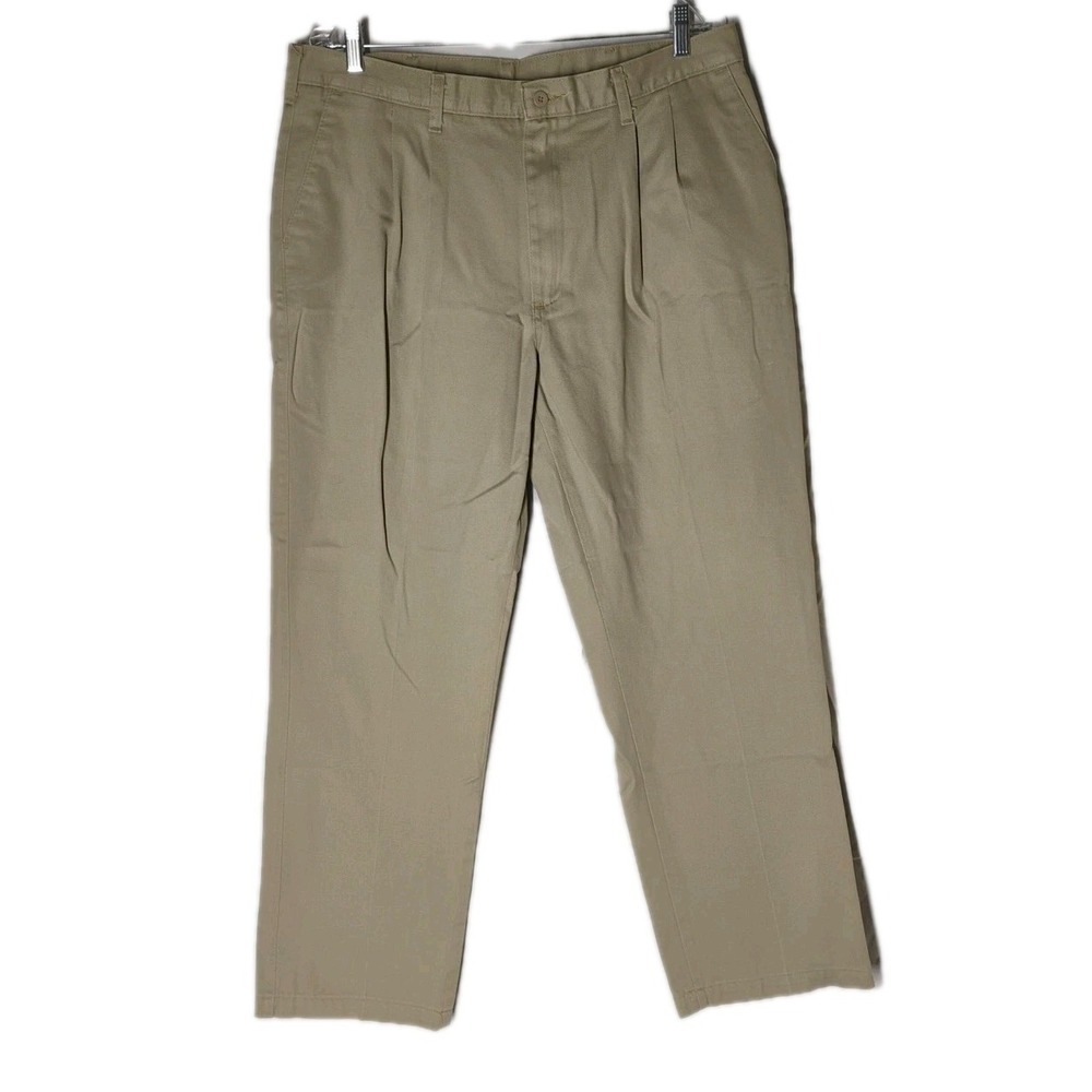 Wrangler Riata Mens‎ 36x30 (34x29) Dress Pants Straight Leg Tan Slacks